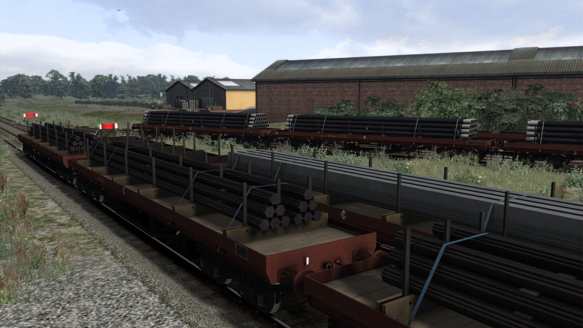TS Marketplace: BDA 80t Bogie Bolster Wagon Pack - Screenshot