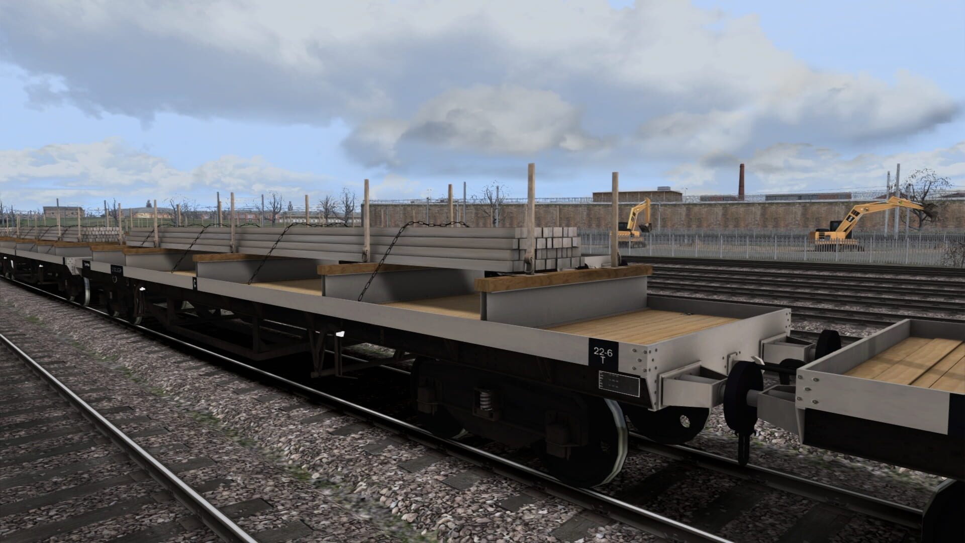 TS Marketplace: BDO 60T Unfitted Bogie Bolster Wagon Pack - Screenshot