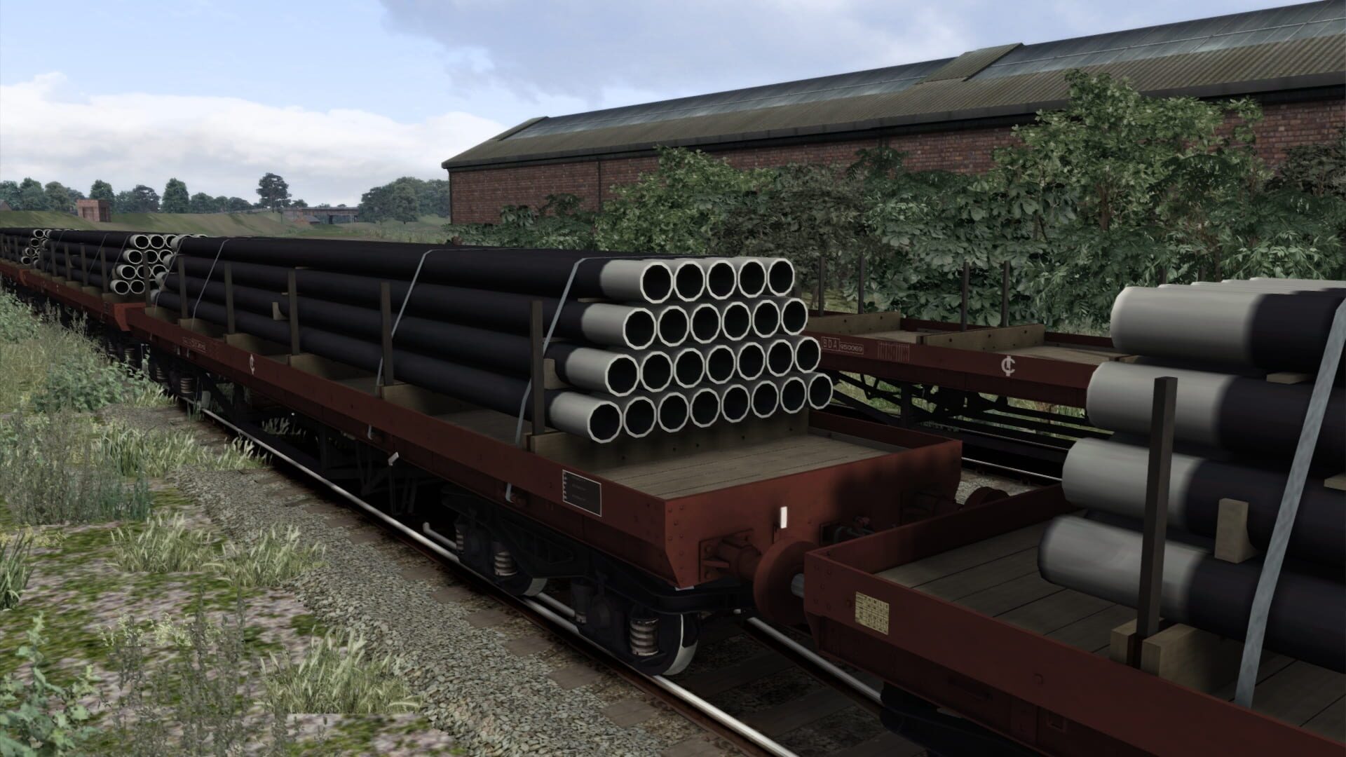 TS Marketplace: BDA 80t Bogie Bolster Wagon Pack - Screenshot