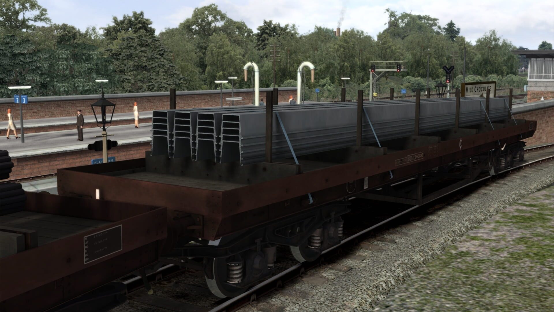 TS Marketplace: BDA 80t Bogie Bolster Wagon Pack - Screenshot
