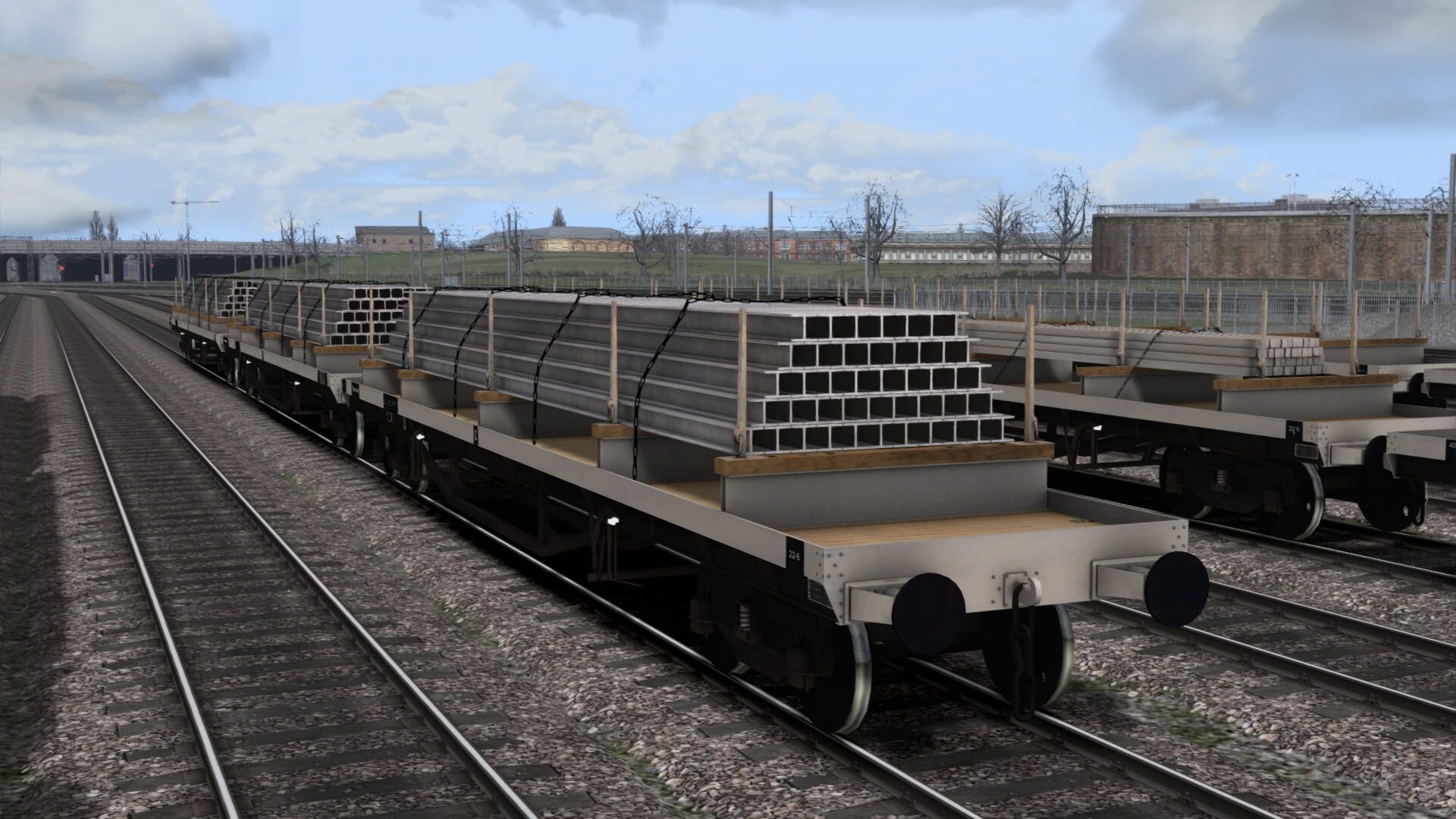 TS Marketplace: BDO 60T Unfitted Bogie Bolster Wagon Pack - Screenshot