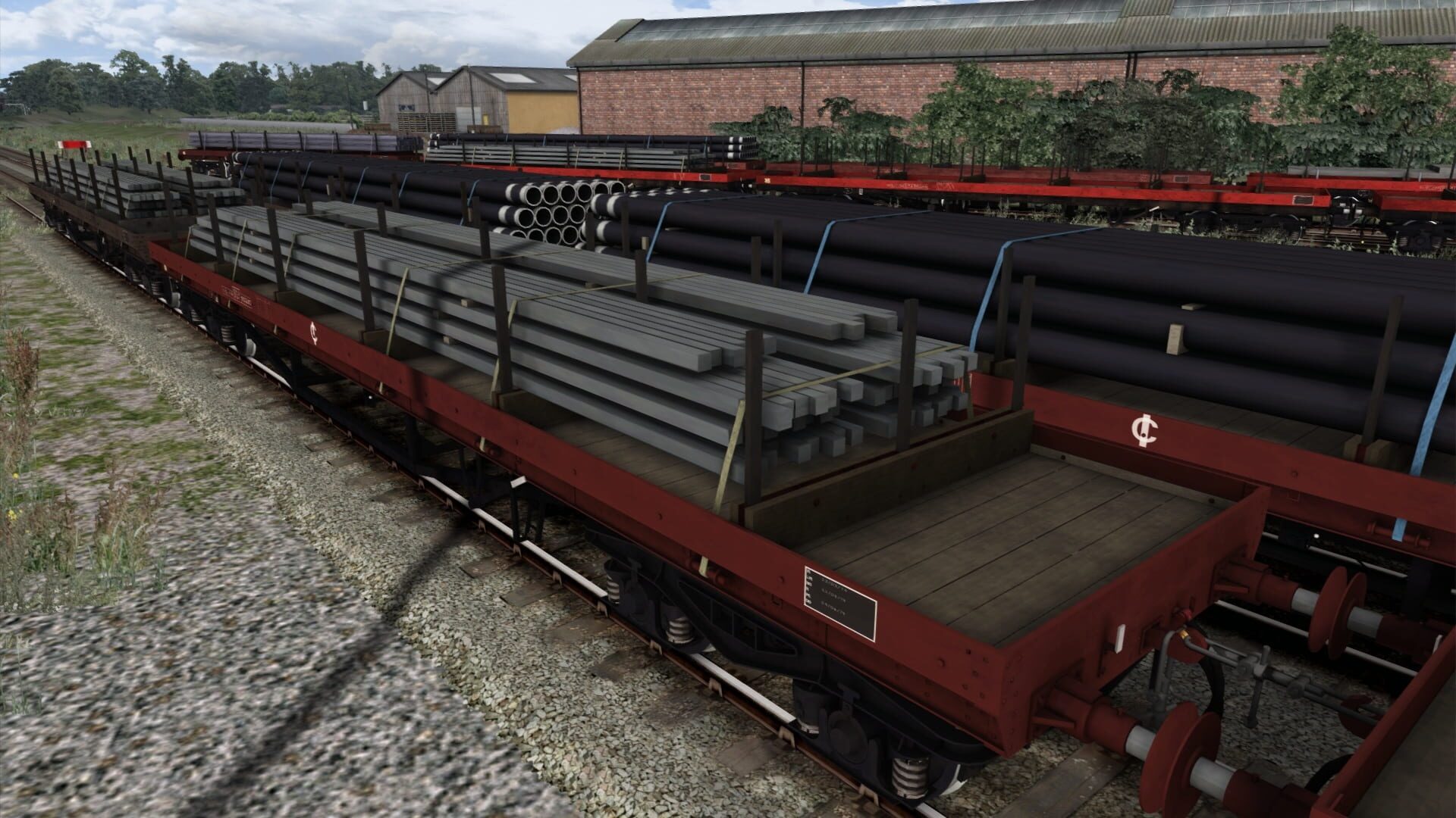 TS Marketplace: BDA 80t Bogie Bolster Wagon Pack - Screenshot