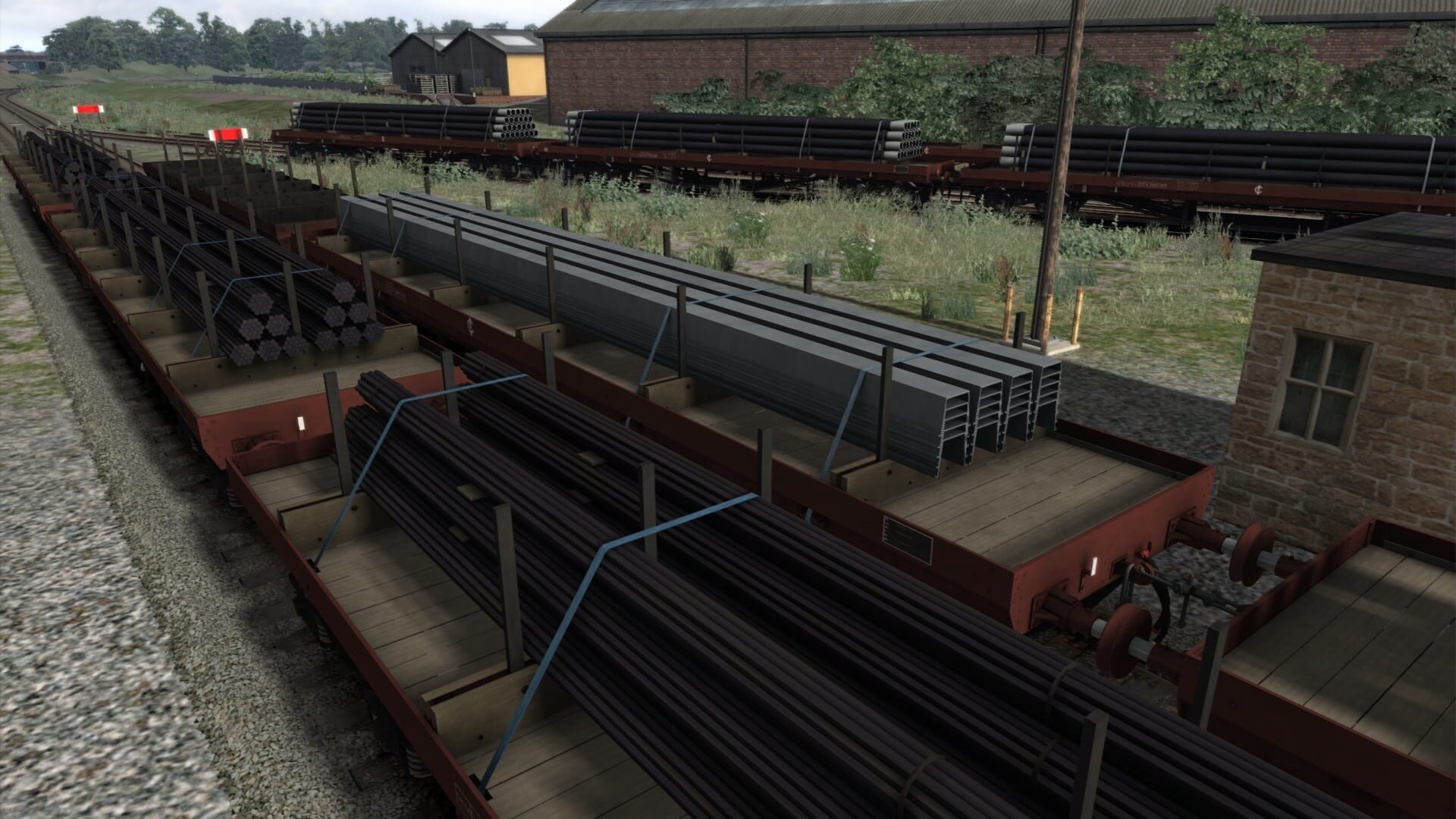 TS Marketplace: BDA 80t Bogie Bolster Wagon Pack - Screenshot