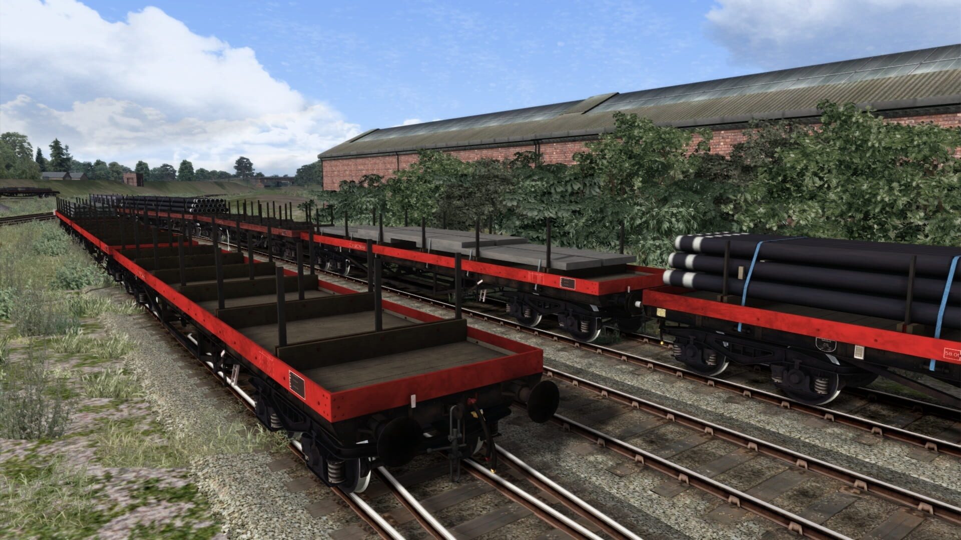 TS Marketplace: BDA 80t Bogie Bolster Wagon Pack - Screenshot