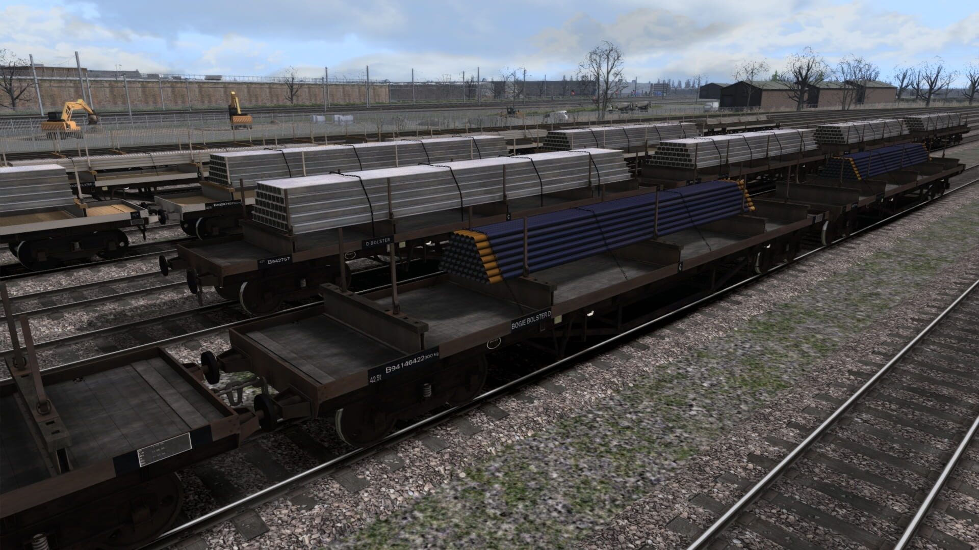 TS Marketplace: BDO 60T Unfitted Bogie Bolster Wagon Pack - Screenshot