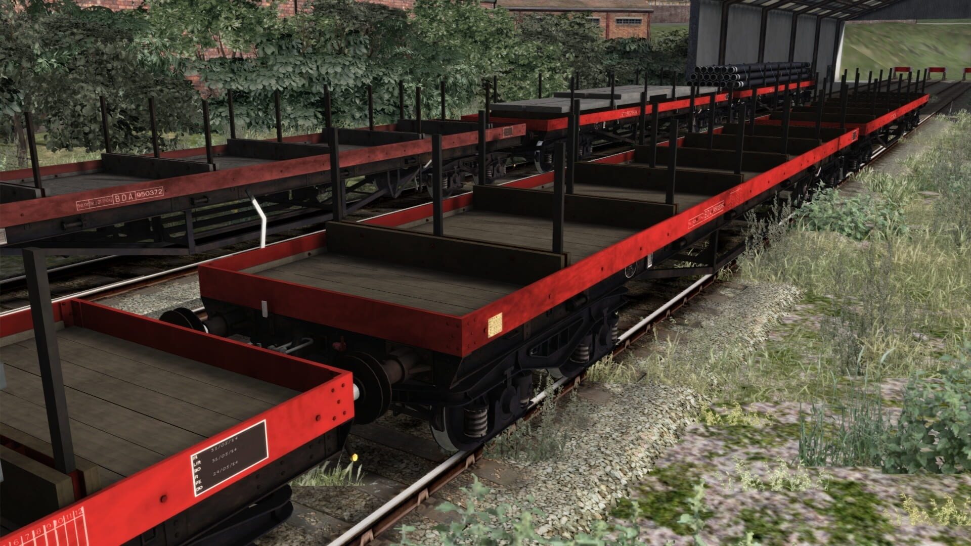 TS Marketplace: BDA 80t Bogie Bolster Wagon Pack - Screenshot