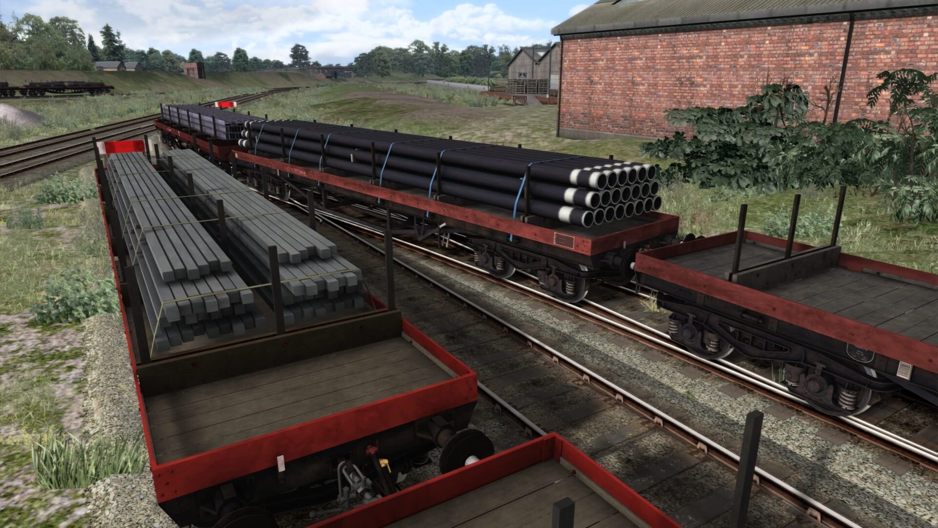 TS Marketplace: BDA 80t Bogie Bolster Wagon Pack - Screenshot