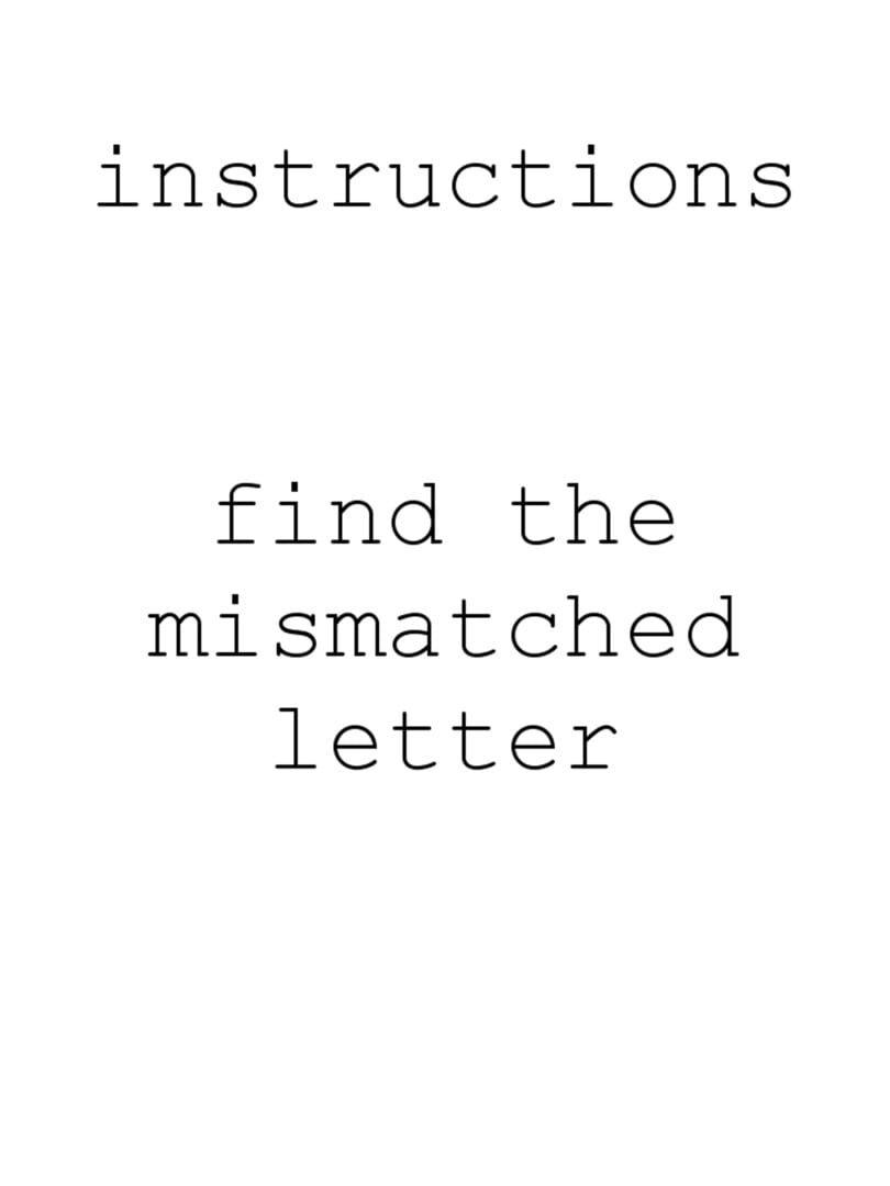 The Impossible Letter Game - Screenshot