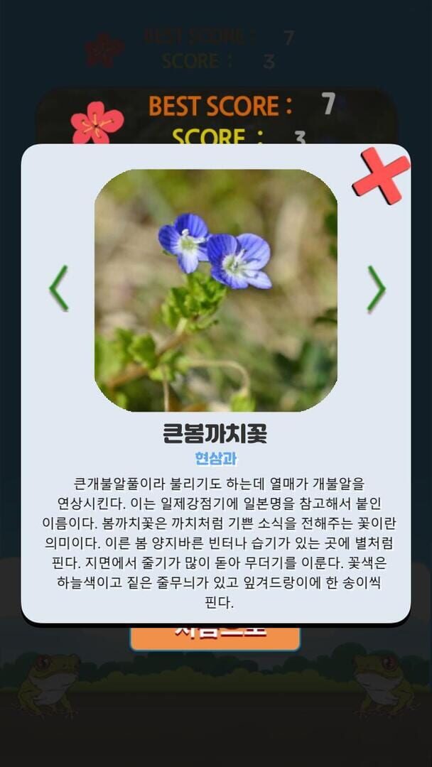 Korean Flower Name Game - Screenshot