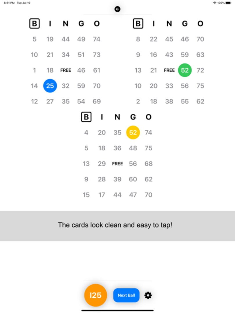 Tap Bingo - Screenshot