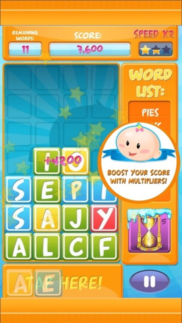 Baby Blocks: Swipe & Tap Letters, Spell Words Fast - Screenshot