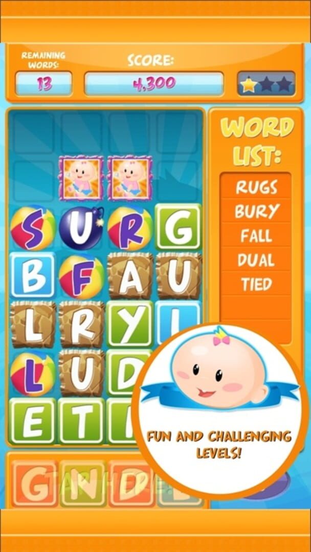 Baby Blocks: Swipe & Tap Letters, Spell Words Fast - Screenshot