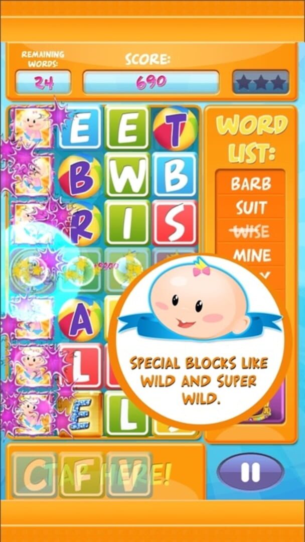 Baby Blocks: Swipe & Tap Letters, Spell Words Fast - Screenshot