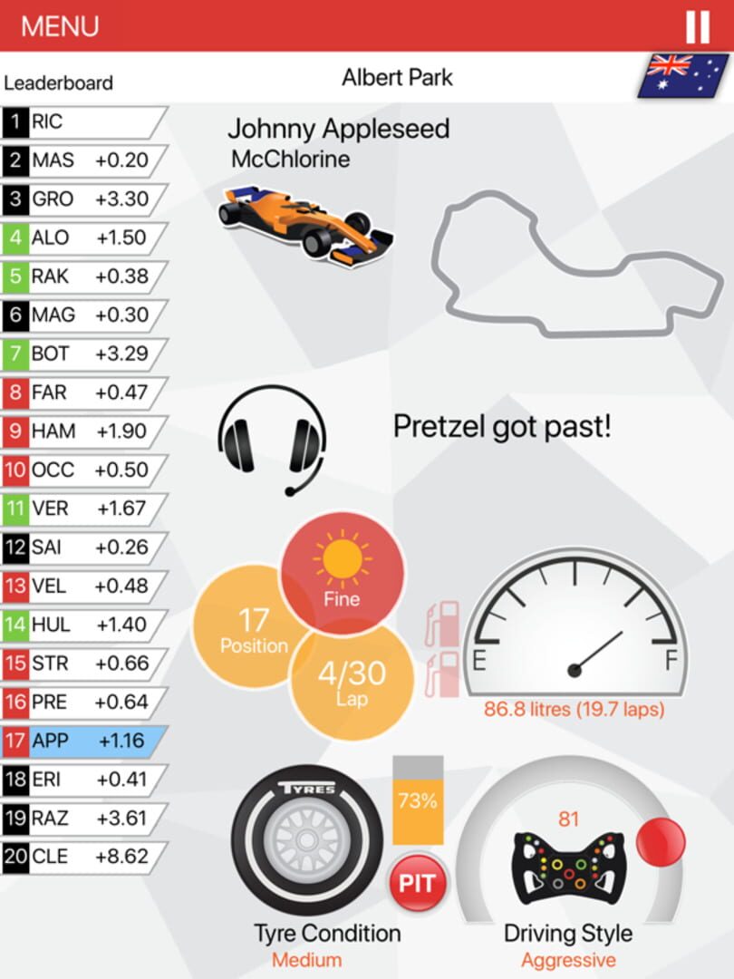 Apex Race Manager 2019 - Screenshot