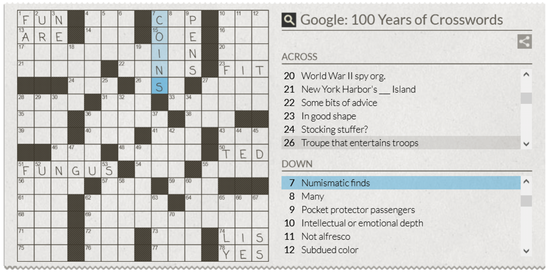 100th Anniversary of the Crossword Puzzle (2013)