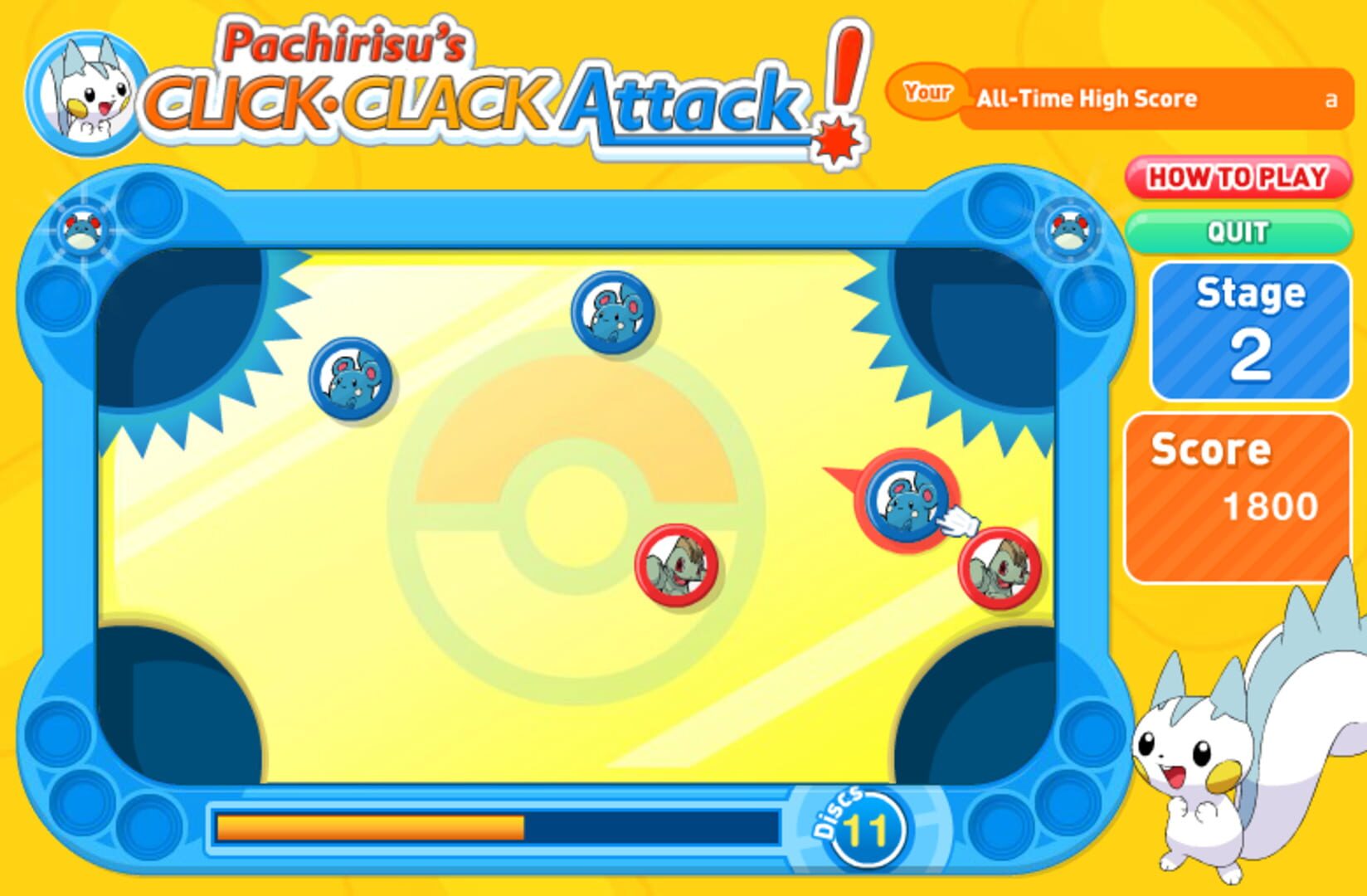 Captura de pantalla - Pachirisu's Click-Clack Attack!