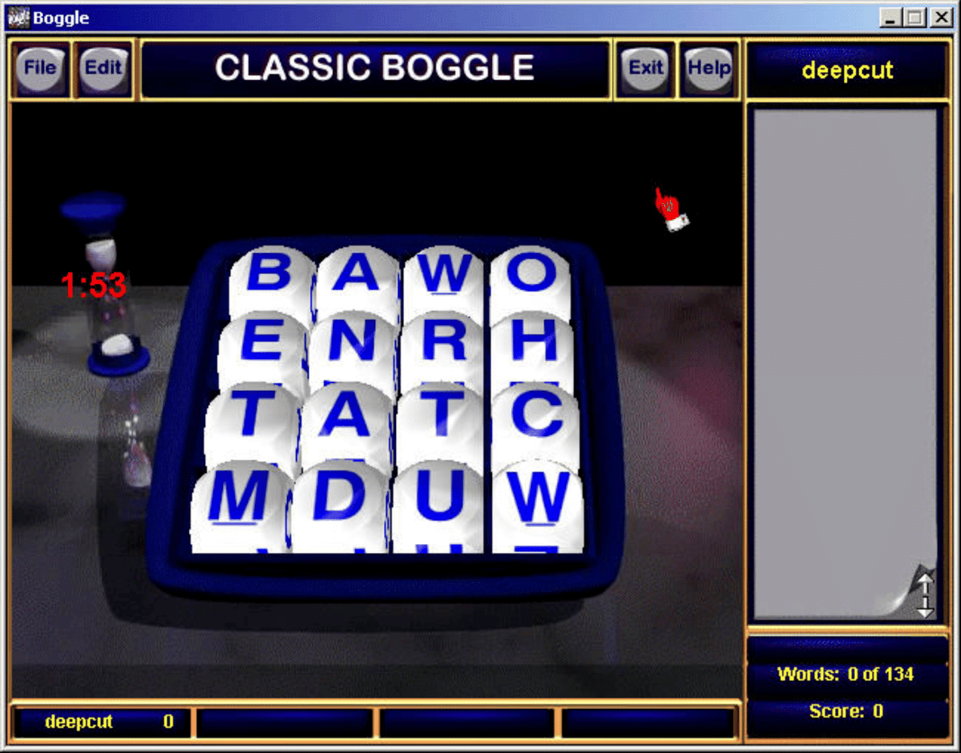 Boggle screenshot