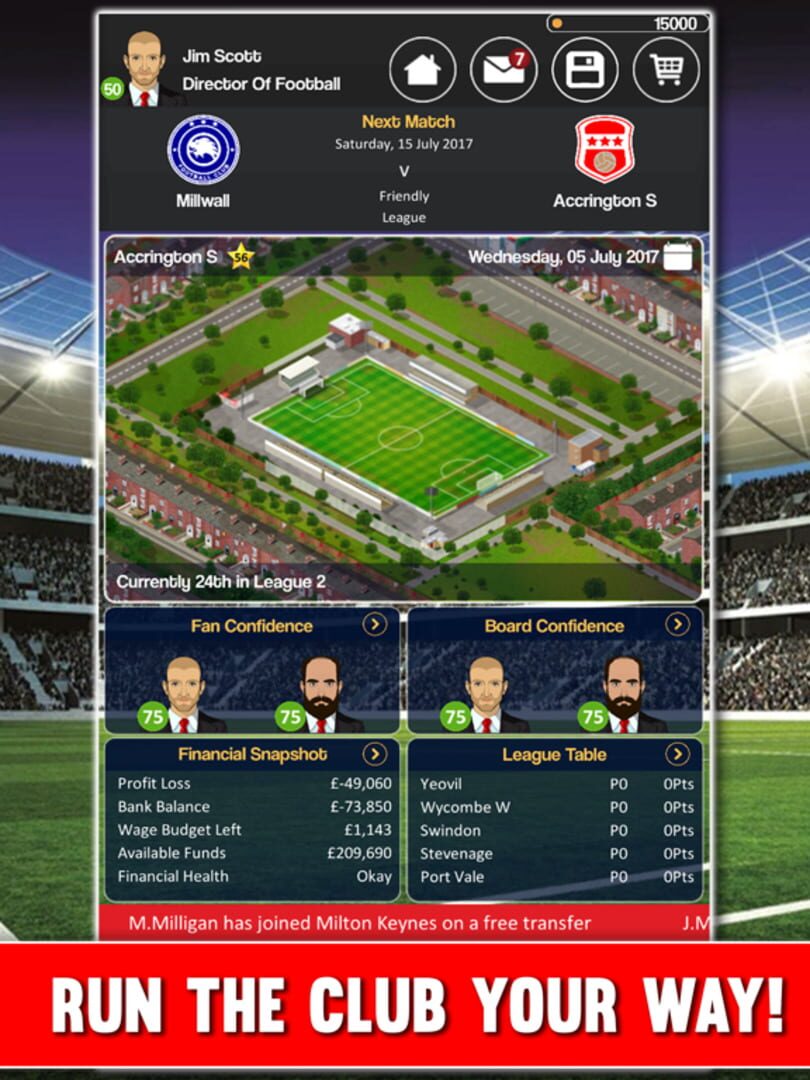Club Soccer Director 2018 - Screenshot