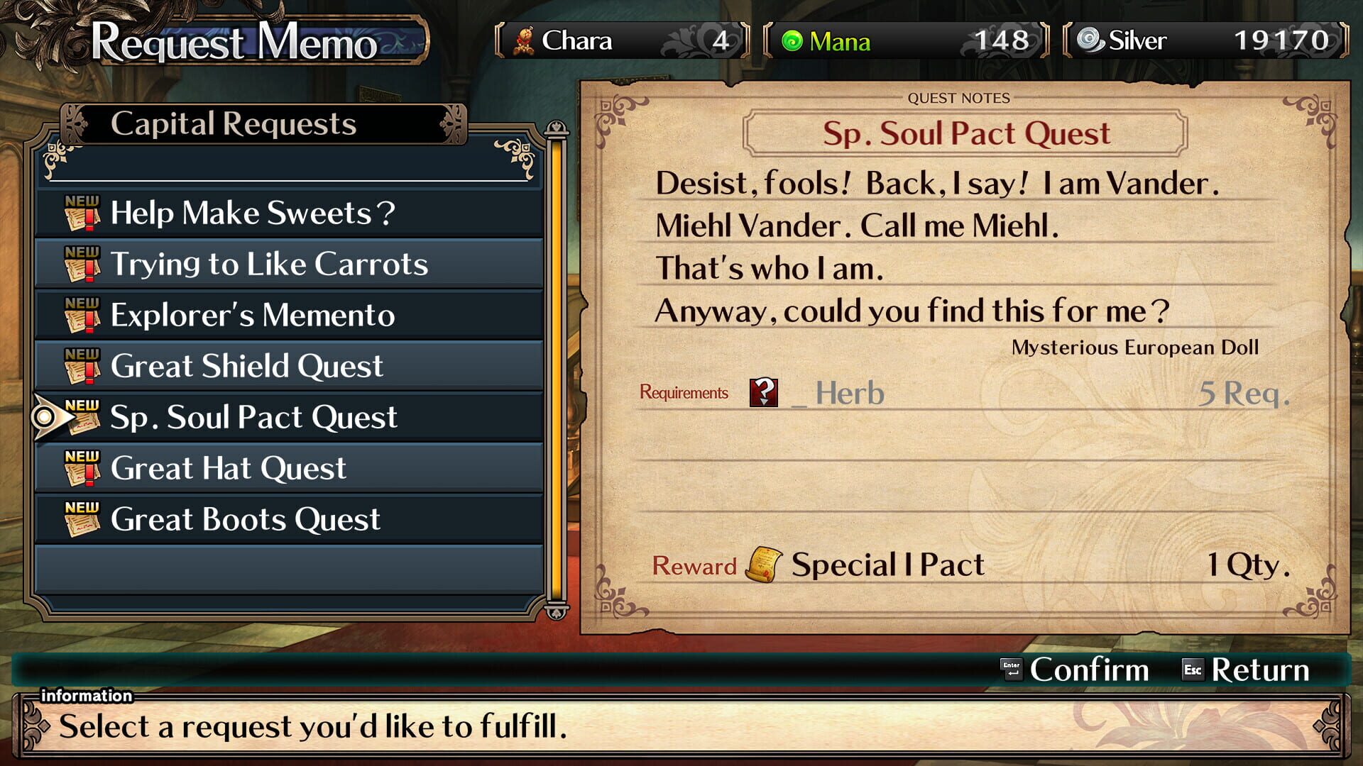Labyrinth of Galleria: The Moon Society - Quest Set - Screenshot