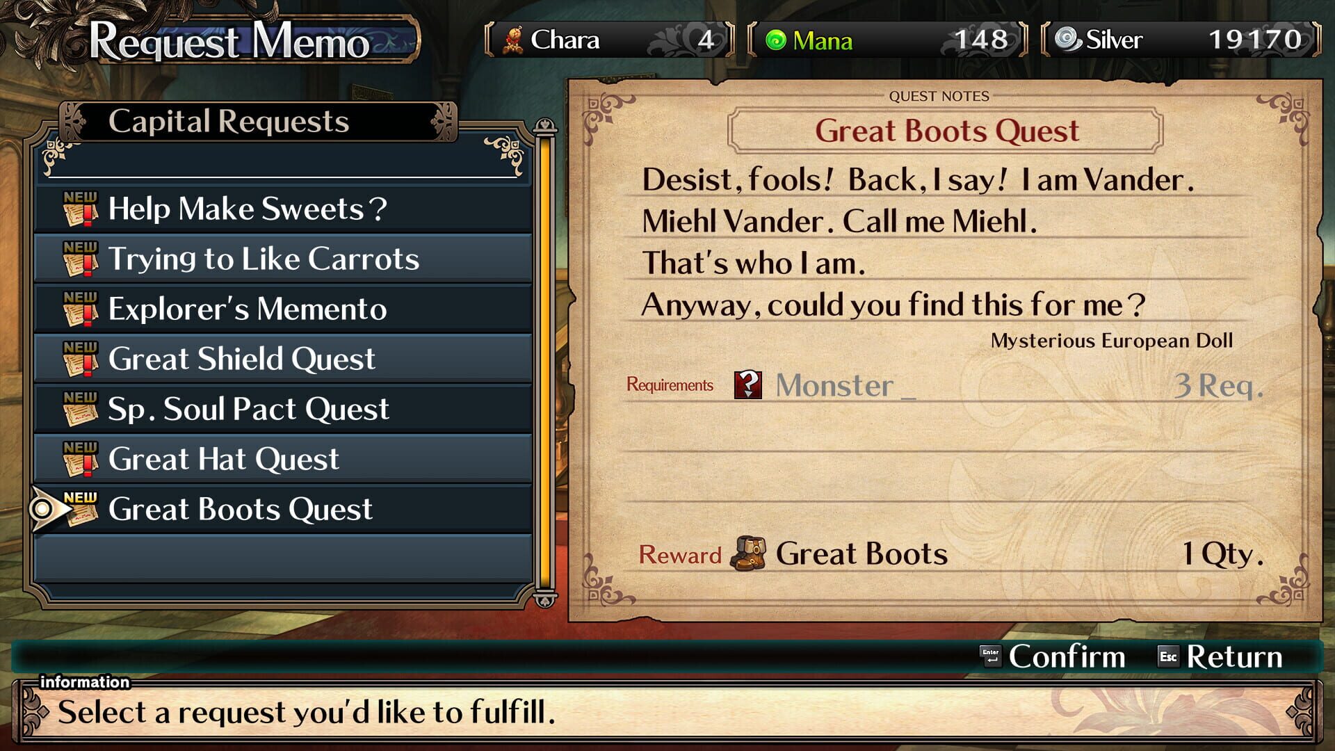 Labyrinth of Galleria: The Moon Society - Quest Set - Screenshot