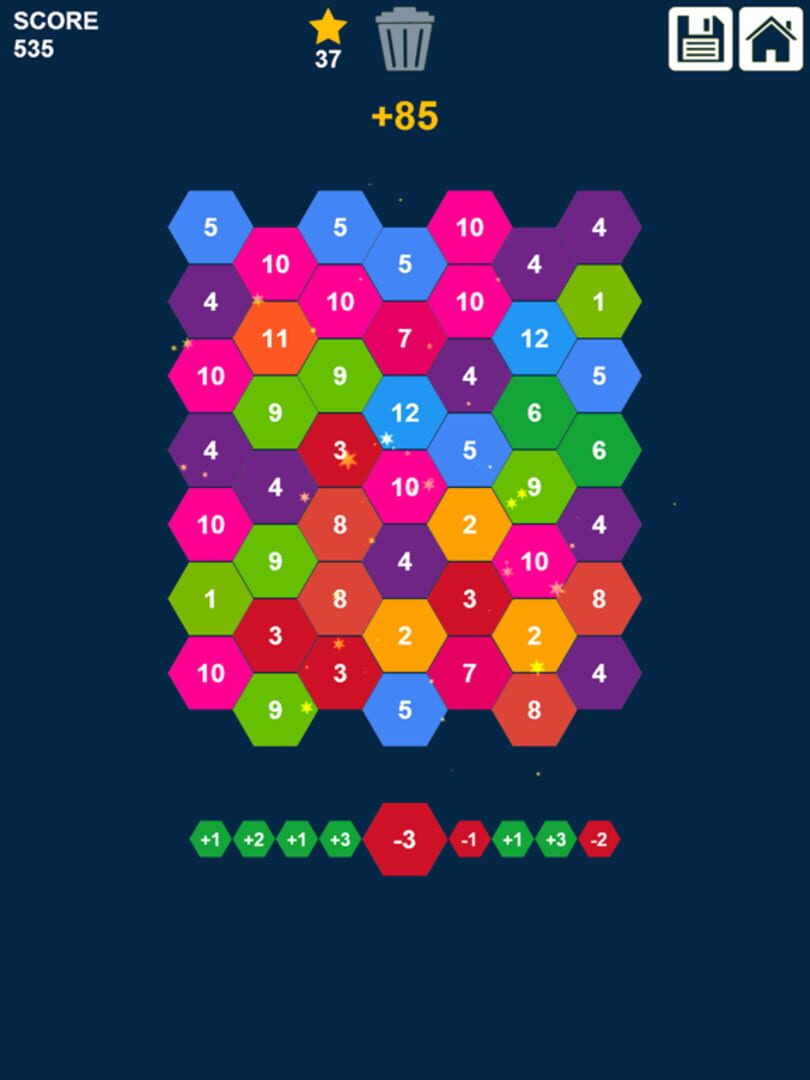 Drag n Merge Hexagons - Screenshot