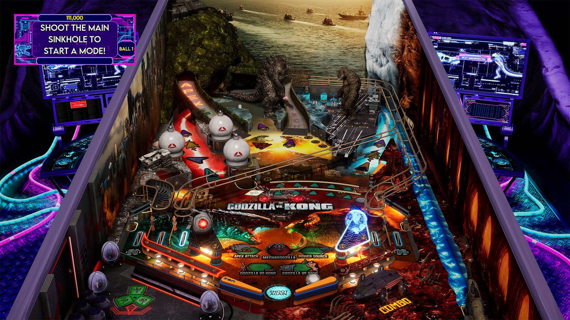 Captura de pantalla - Pinball FX: Godzilla vs. Kong Pinball Pack