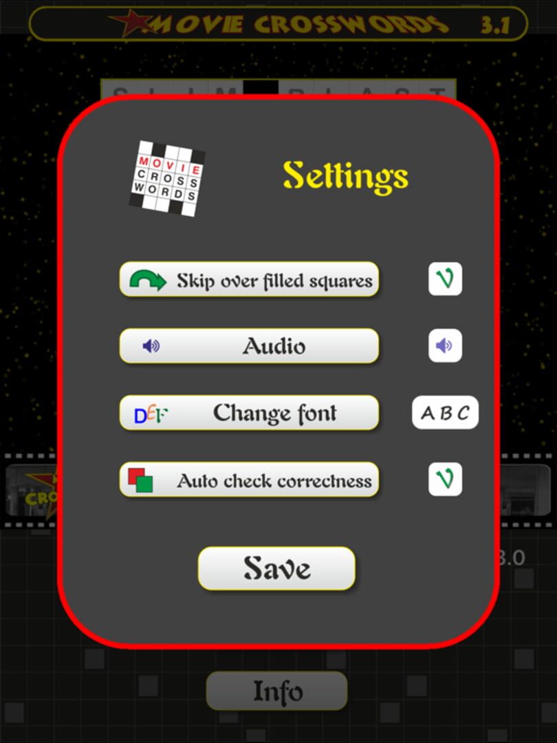 Movie Crosswords - Screenshot