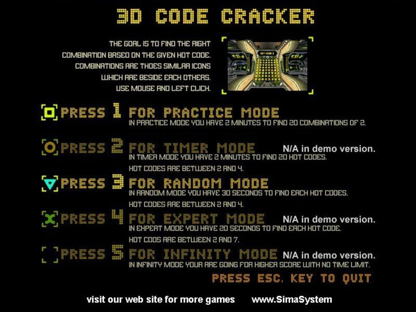 3D Code Cracker - Screenshot