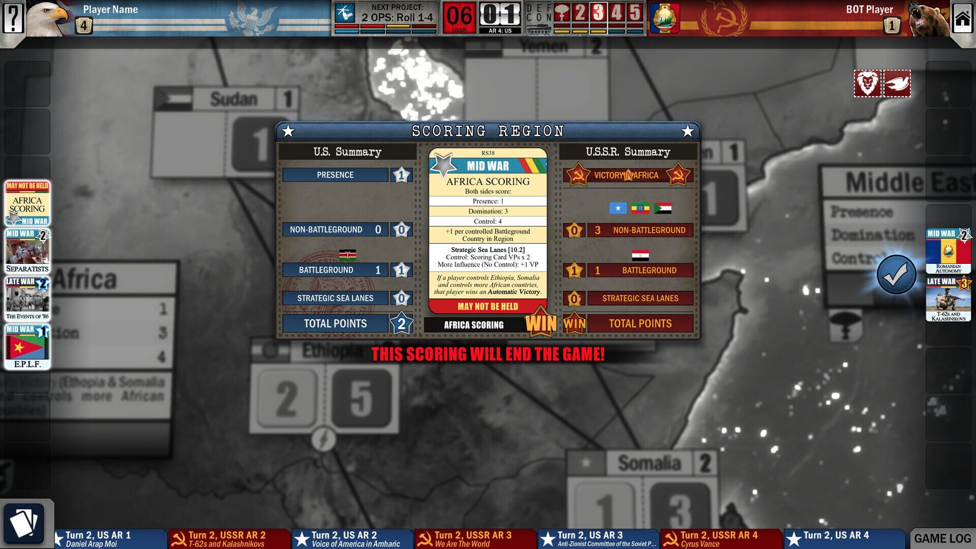 Twilight Struggle: Red Sea - Screenshot