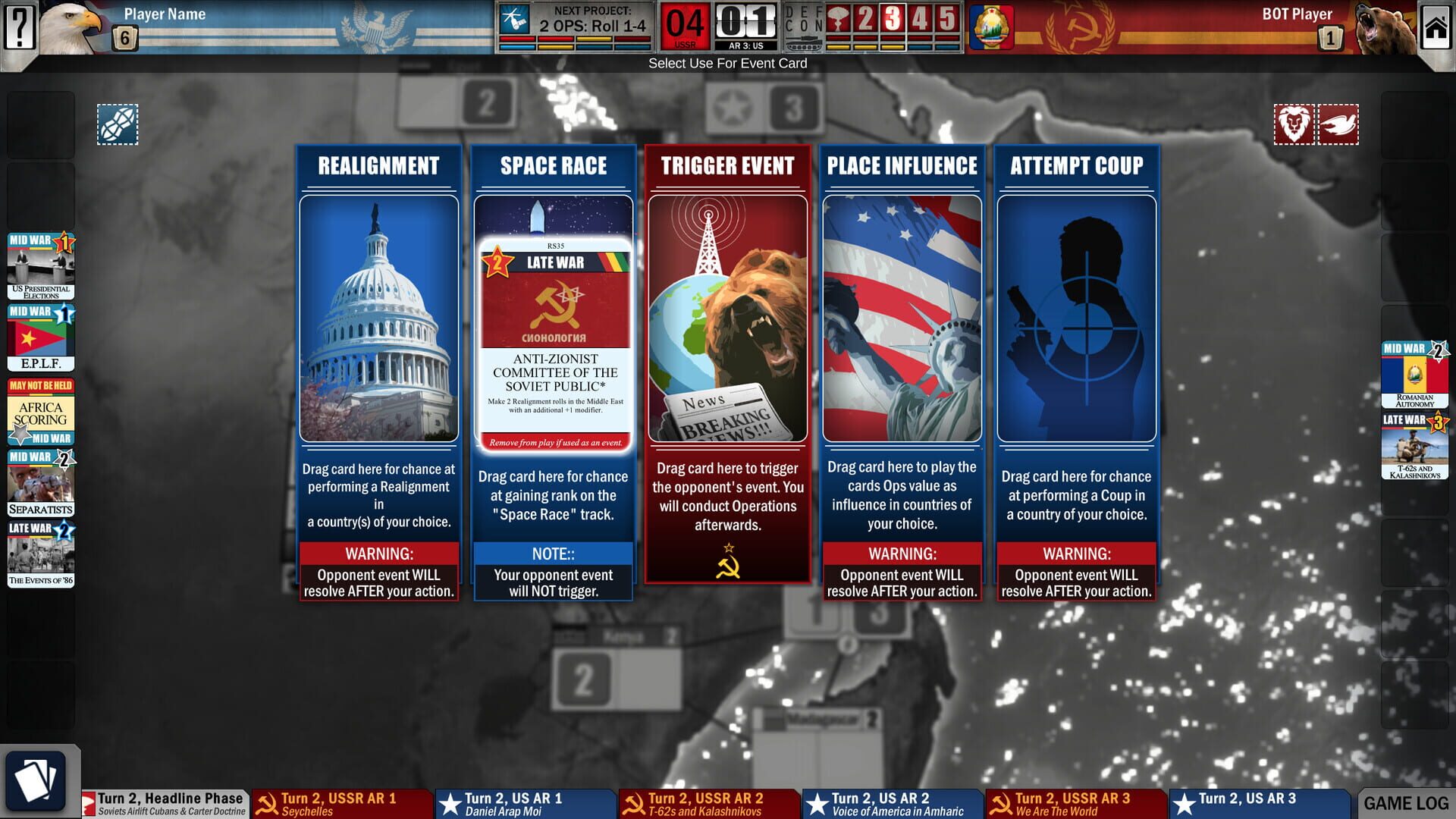 Twilight Struggle: Red Sea - Screenshot