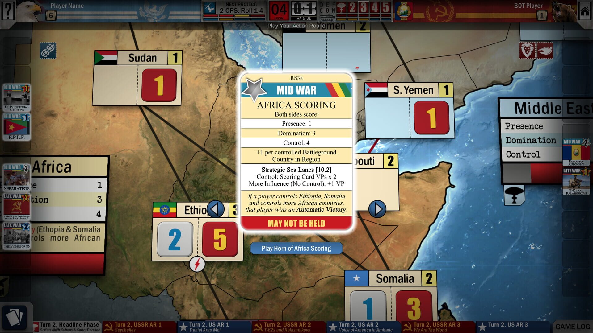Twilight Struggle: Red Sea - Screenshot