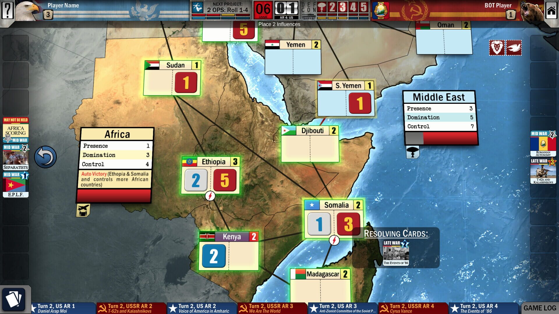 Twilight Struggle: Red Sea - Screenshot