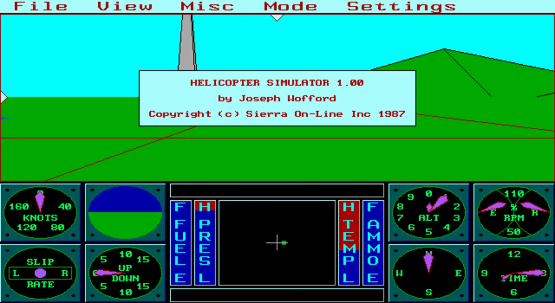 Sierra's 3-D Helicopter Simulator