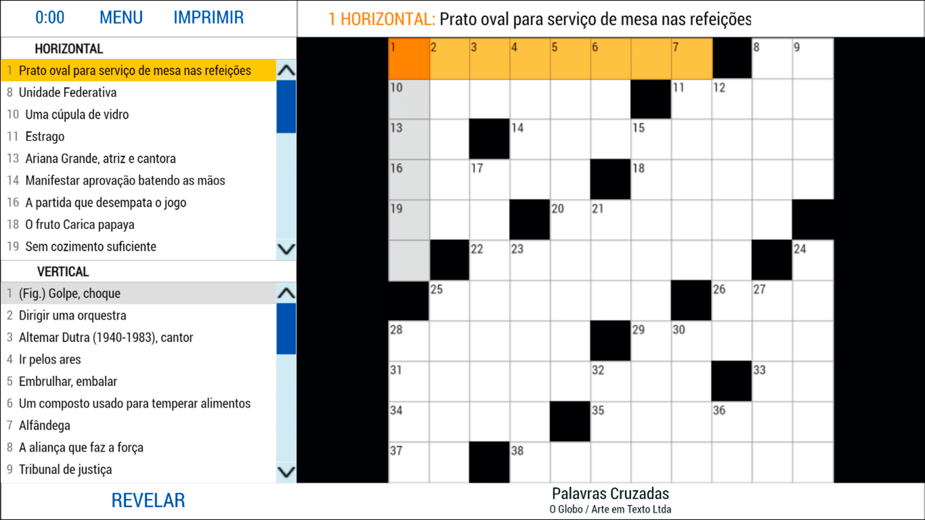 Palavras Cruzadas: O Globo screenshot
