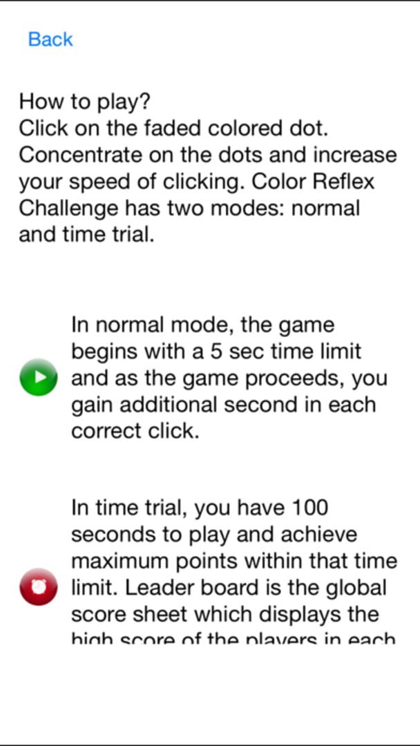Color Reflex Challenge - Screenshot