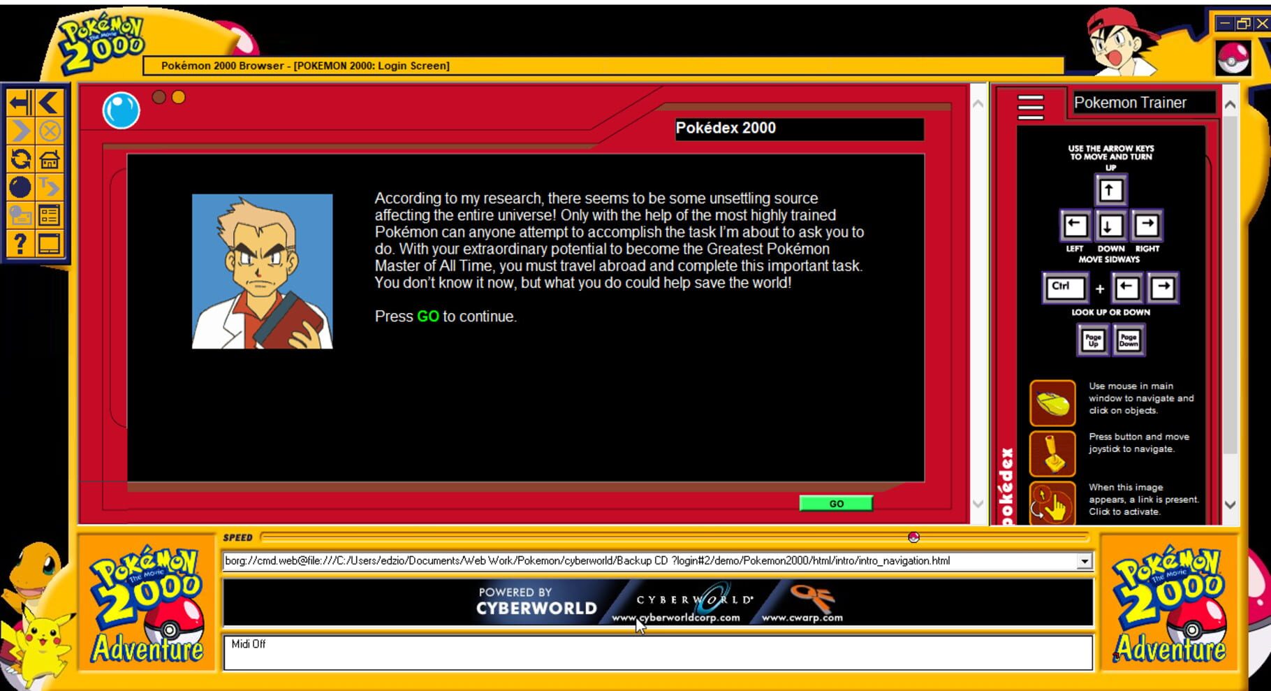 Captura de pantalla - Pokémon 2000 Adventure Game