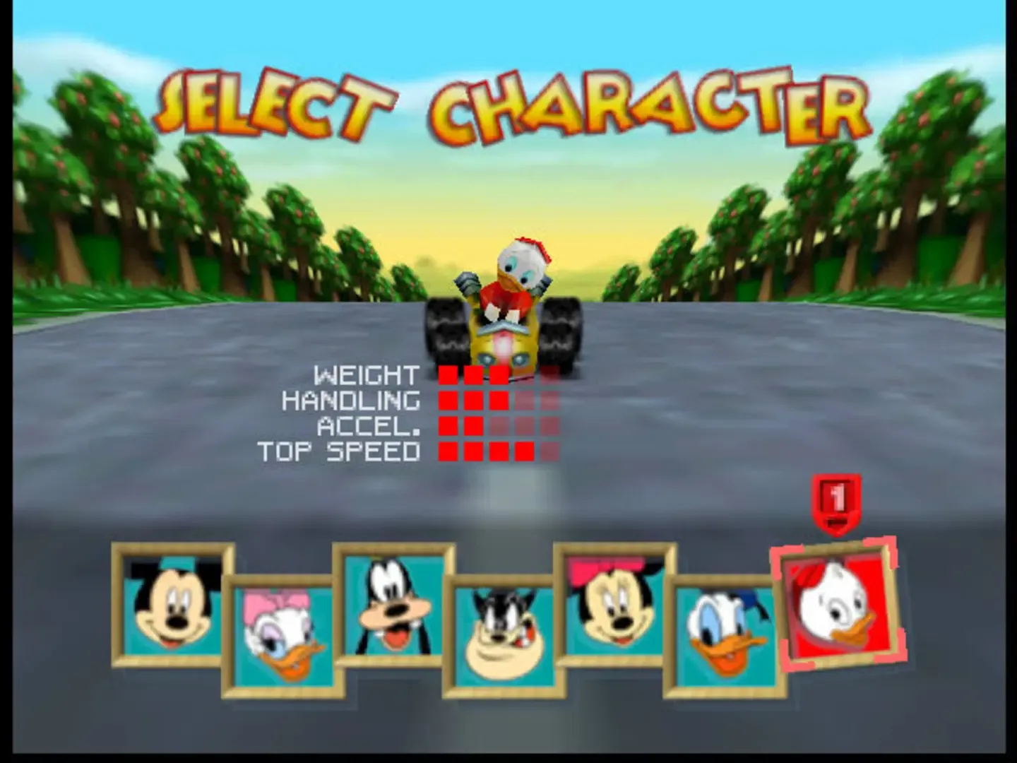 Captura de pantalla - Mickey's Speedway USA: Huey