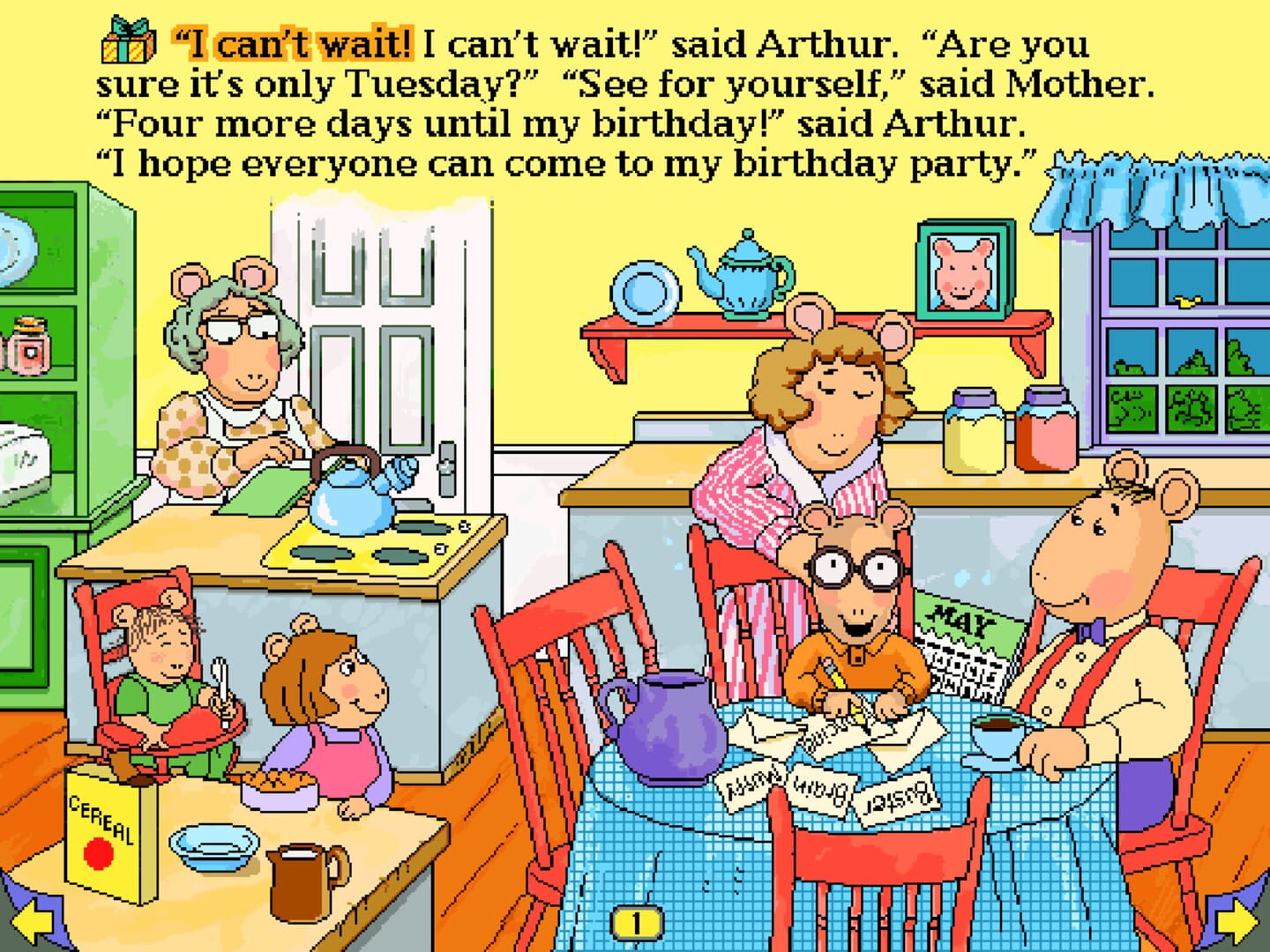 Captura de pantalla - Living Books: Arthur's Birthday