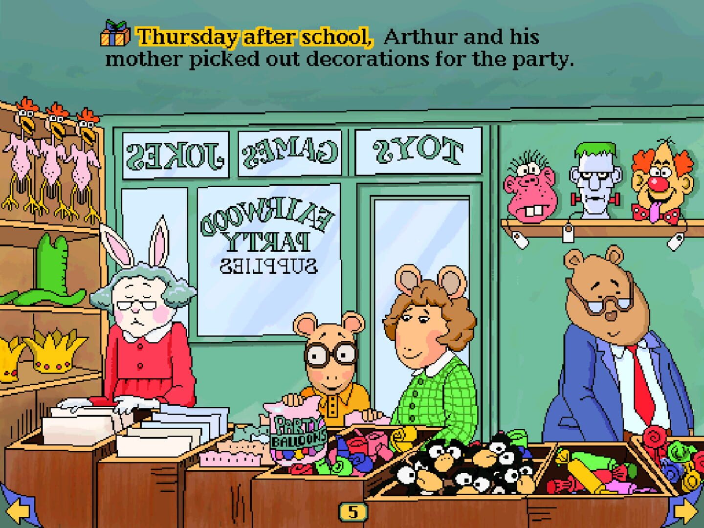 Captura de pantalla - Living Books: Arthur's Birthday