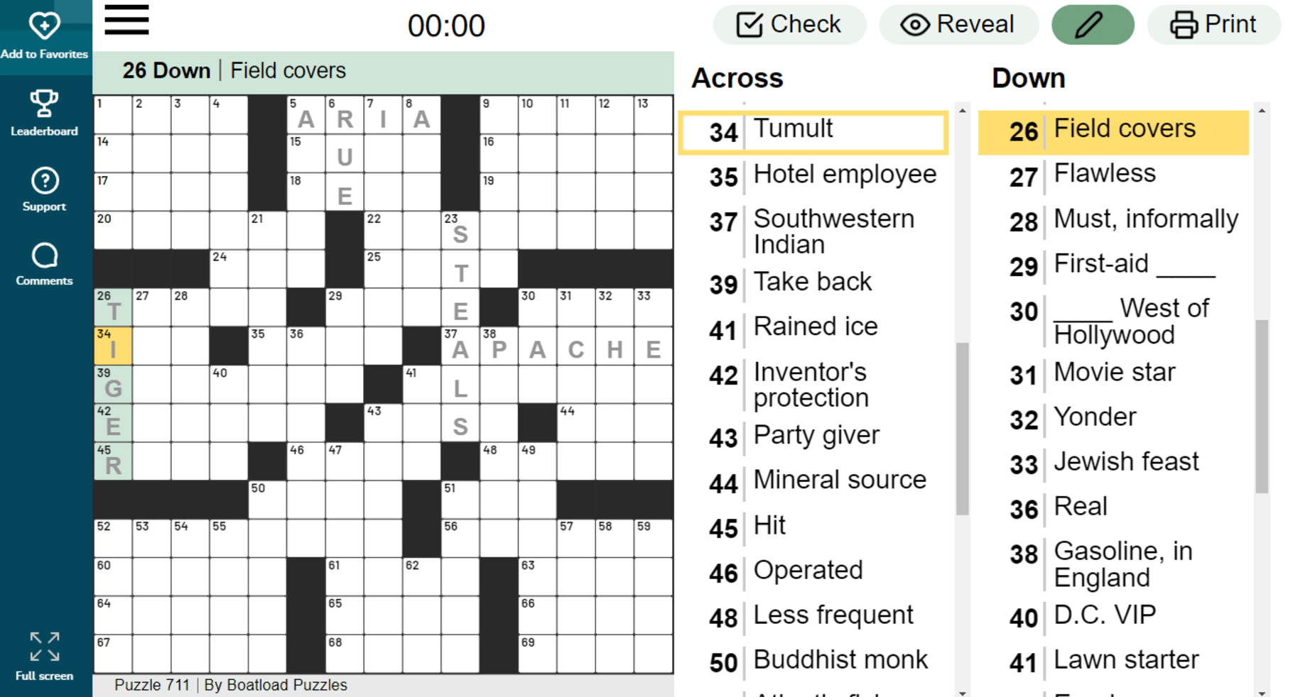 The Daily Crossword screenshot