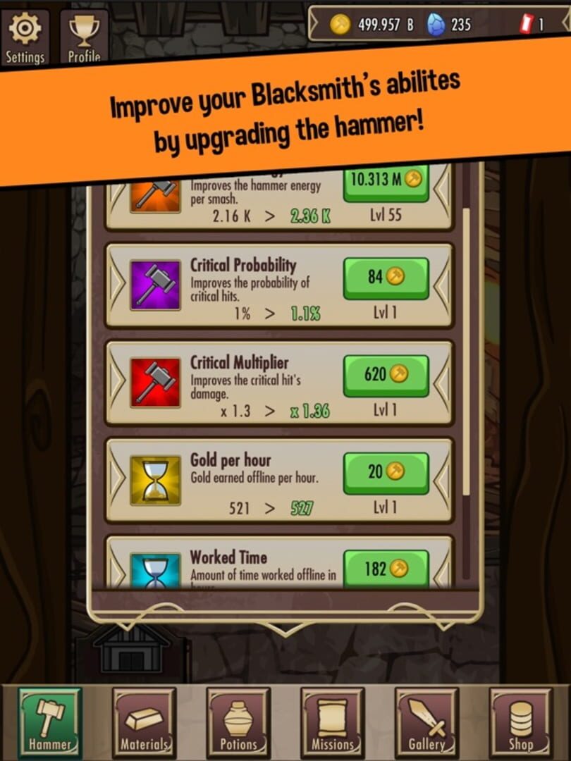 Medieval Clicker Blacksmith - Screenshot