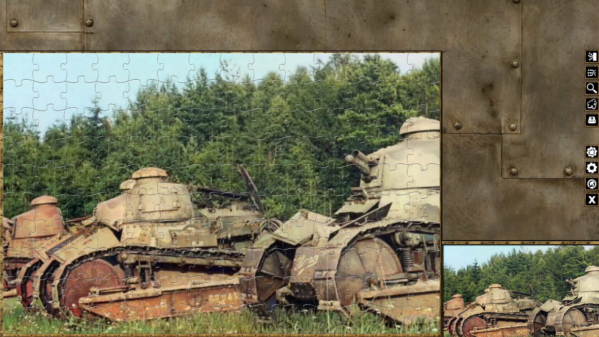 Pixel Puzzles WW2 Jigsaw: French Tanks - Screenshot