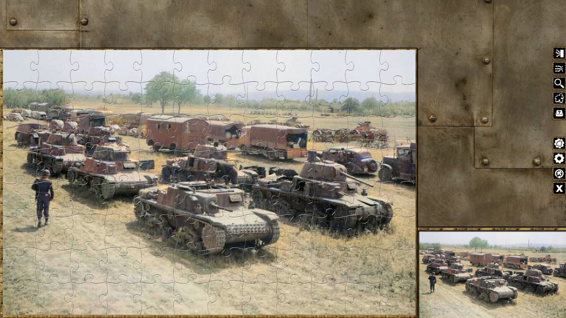 Pixel Puzzles WW2 Jigsaw: Italian Tanks - Screenshot