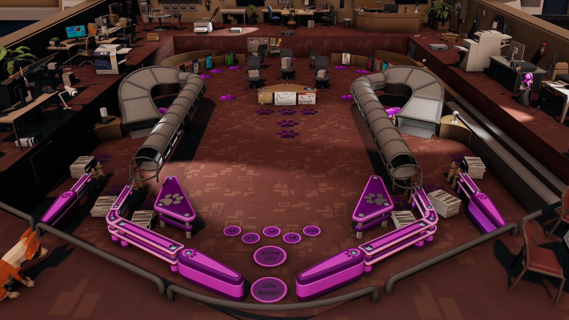 Roxy Raccoon's Pinball Panic: Workplace Worries - Screenshot
