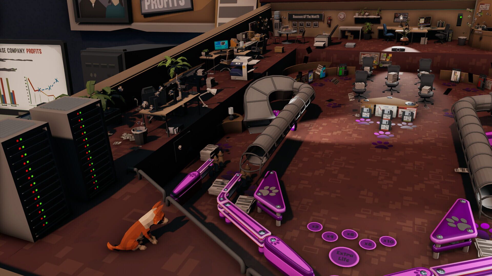 Roxy Raccoon's Pinball Panic: Workplace Worries - Screenshot