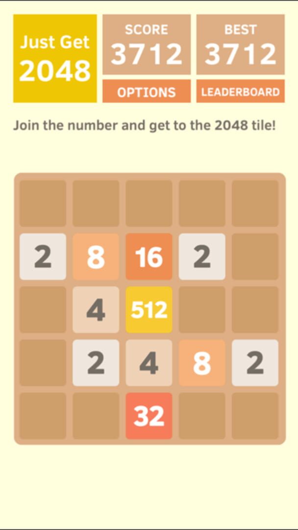 Just Get 2048: A Simple Puzzle Game! - Screenshot