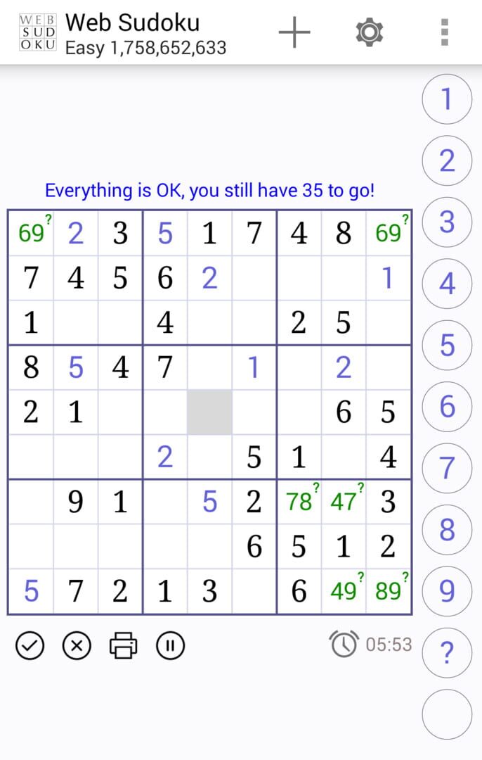 Captura de pantalla - Web Sudoku