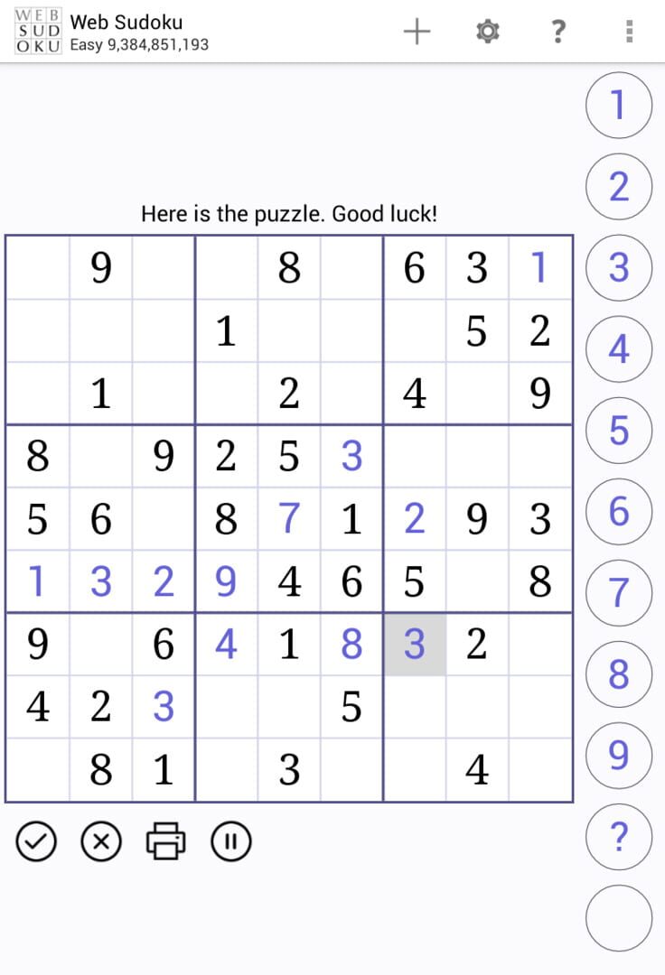 Captura de pantalla - Web Sudoku