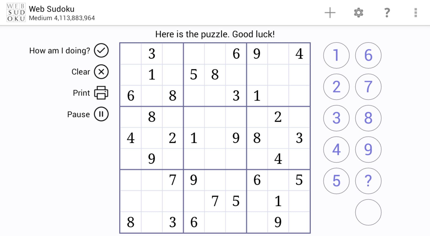 Captura de pantalla - Web Sudoku