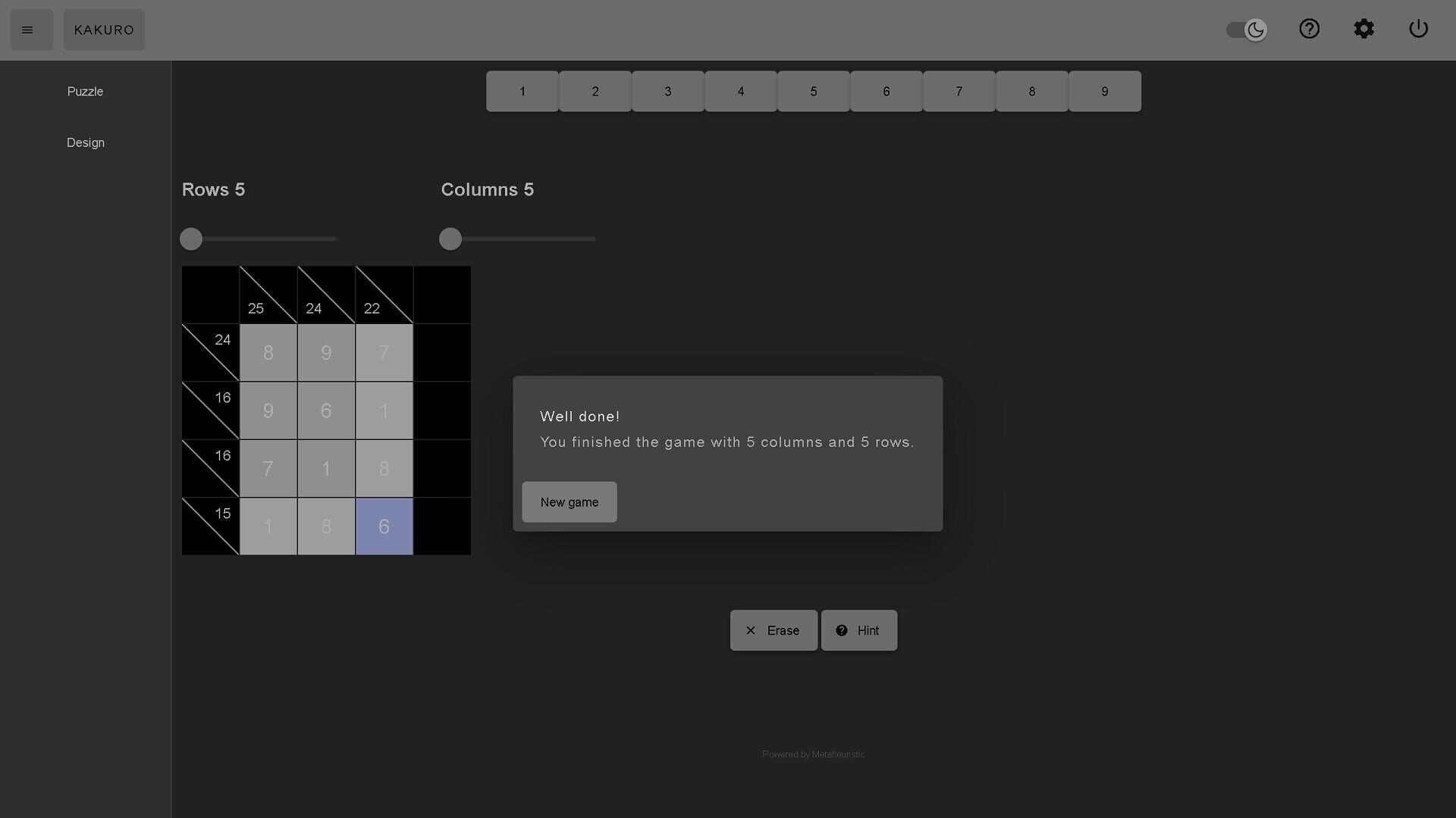 Kakuro - Screenshot